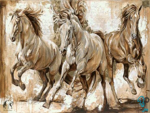 خرید ارزان تابلو رنگ روغن اسب