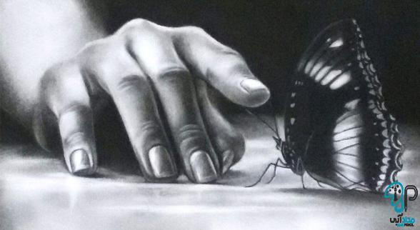 تابلو نقاشی سیاه قلم